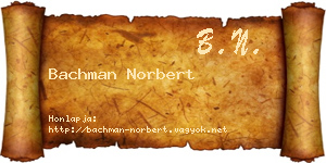 Bachman Norbert névjegykártya