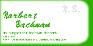 norbert bachman business card